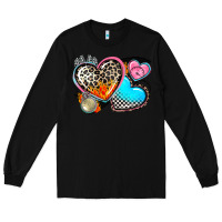 Black western leopard  racing  hearts Long Sleeve Tee - AdoDesignShop
