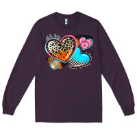 Plum western leopard  racing  hearts Long Sleeve Tee - AdoDesignShop