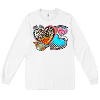 White western leopard  racing  hearts Long Sleeve Tee - AdoDesignShop