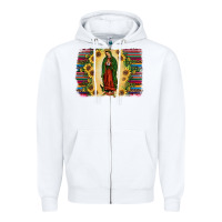 White serape our lady of guadalupe Zipper Hoodie - JahusDesignShop