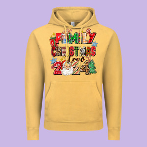 Family Christmas Crew 2024 Vintage Hoodie Designed By Zillion Design Studio
