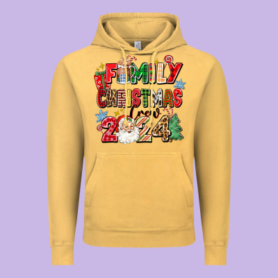 Family Christmas Crew 2024 Vintage Hoodie Designed By Zillion Design Studio