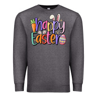 Charcoal Heather happy easter Premium Sweatshirt - MaliasSmallBusiness