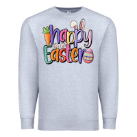 Heather Grey happy easter Premium Sweatshirt - MaliasSmallBusiness