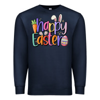 Navy happy easter Premium Sweatshirt - MaliasSmallBusiness