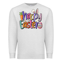 Oatmeal Heather happy easter Premium Sweatshirt - MaliasSmallBusiness