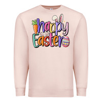 Pale Pink happy easter Premium Sweatshirt - MaliasSmallBusiness