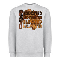Heather Grey educated motivated elevated melanated Heavyweight Sweatshirt - texasbilliewilder