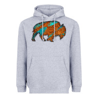 Heather Grey bison Heavyweight Hoodie - Jasminsmagicworld