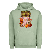 Pigment Oil Green halloween party pig Urban Hoodie - RanaPortraitStore