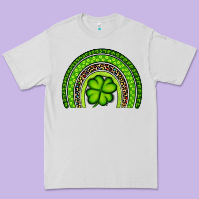 St. Patrick's Day Shamrock Rainbow Premium Tee Designed By Artiststas