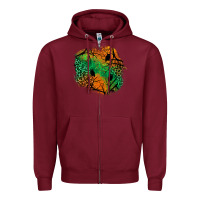 Burgundy halloween patch  2 Zipper Hoodie - BundleAndBundleShop
