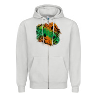 Dove Grey halloween patch  2 Zipper Hoodie - BundleAndBundleShop
