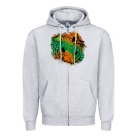 Heather Grey halloween patch  2 Zipper Hoodie - BundleAndBundleShop