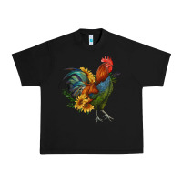Black rooster with sunflowers Urban Heavy Tee - RanaPortraitStore