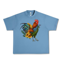 Pebble Blue rooster with sunflowers Urban Heavy Tee - RanaPortraitStore