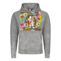 Cloud Rock Watercolor Easter Bunny With Daisy Vintage Hoodie - RanaPortraitStore