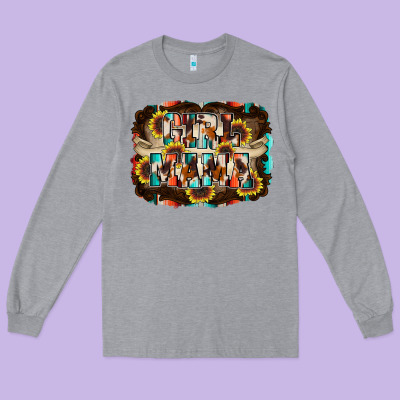 Girl Mama Long Sleeve Tee Designed By Racoondesign