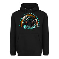 Black blessed rainbow cowhide aztec Heavyweight Hoodie - Jasminsmagicworld