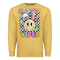 Antique Gold easter vibes smiley face Premium Sweatshirt - MaliasSmallBusiness
