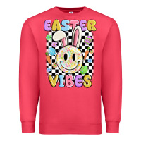 Cardinal easter vibes smiley face Premium Sweatshirt - MaliasSmallBusiness