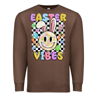 Chestnut easter vibes smiley face Premium Sweatshirt - MaliasSmallBusiness