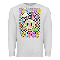 Dove Grey easter vibes smiley face Premium Sweatshirt - MaliasSmallBusiness