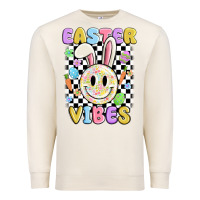 Sandshell easter vibes smiley face Premium Sweatshirt - MaliasSmallBusiness