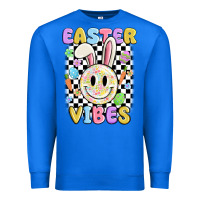 True Royal easter vibes smiley face Premium Sweatshirt - MaliasSmallBusiness
