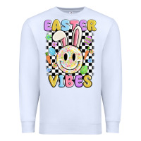 White easter vibes smiley face Premium Sweatshirt - MaliasSmallBusiness