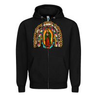 Black our lady of guadalupe rainbow Zipper Hoodie - JahusDesignShop