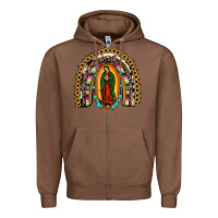 Chestnut our lady of guadalupe rainbow Zipper Hoodie - JahusDesignShop