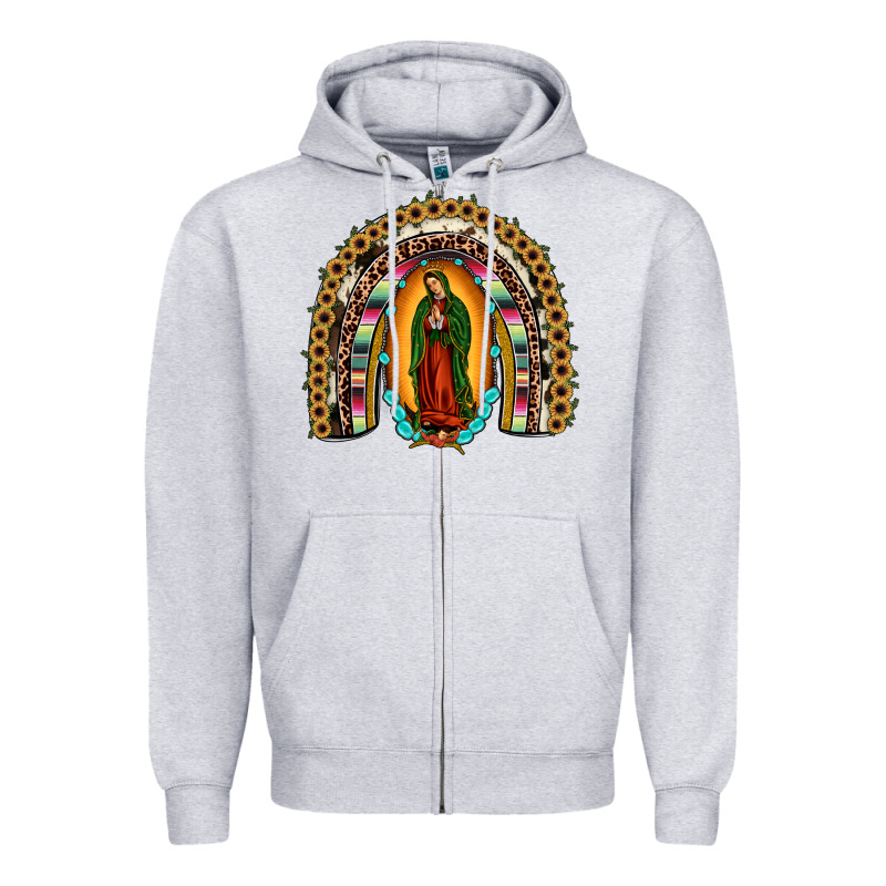 Our Lady Of Guadalupe Rainbow Zipper Hoodie by JahusDesignShop | Teevron