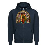 Navy our lady of guadalupe rainbow Zipper Hoodie - JahusDesignShop