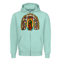 Seafoam our lady of guadalupe rainbow Zipper Hoodie - JahusDesignShop