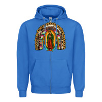 True Royal our lady of guadalupe rainbow Zipper Hoodie - JahusDesignShop