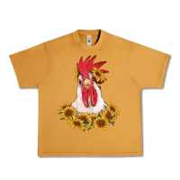 Peanut Butter rooster head with sunflowers Urban Heavy Tee - RanaPortraitStore