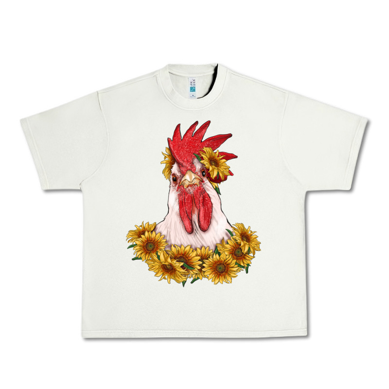 Rooster Head With Sunflowers Urban Heavy Tee by RanaPortraitStore | Teevron
