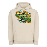 Pigment French Oak Guerrero Map Urban Hoodie - RanaPortraitStore