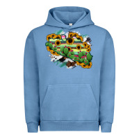 Pigment Pebble Blue Guerrero Map Urban Hoodie - RanaPortraitStore