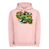 Pigment Salmon Guerrero Map Urban Hoodie - RanaPortraitStore