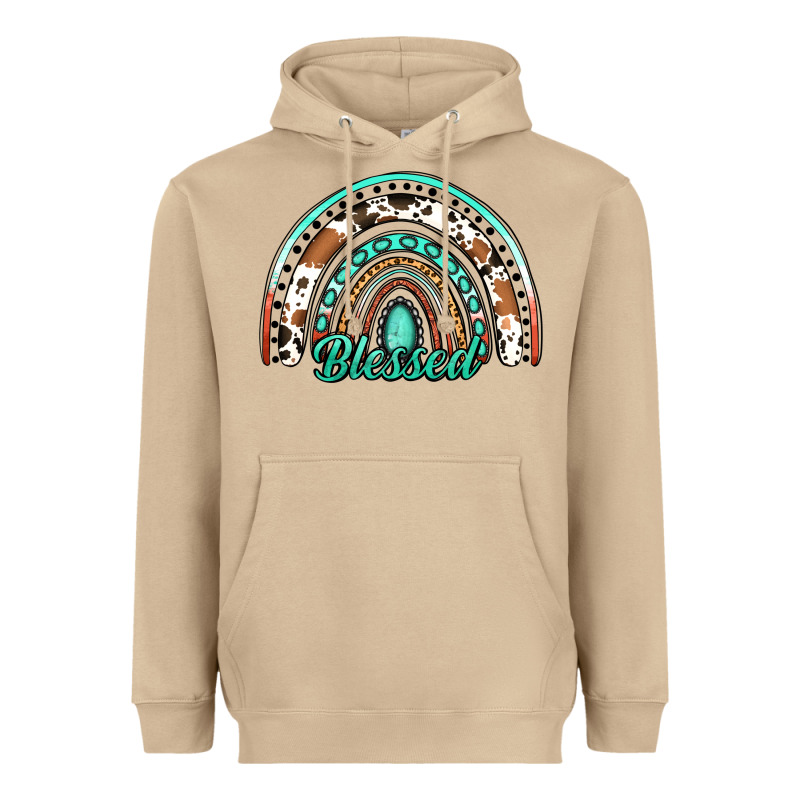 Blessed Western Rainbow Heavyweight Hoodie by Jasminsmagicworld | Teevron