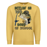 Antique Gold reelin' in 100 days of school Premium Sweatshirt - MaliasSmallBusiness