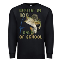 Black reelin' in 100 days of school Premium Sweatshirt - MaliasSmallBusiness