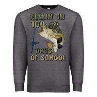 Charcoal Heather reelin' in 100 days of school Premium Sweatshirt - MaliasSmallBusiness