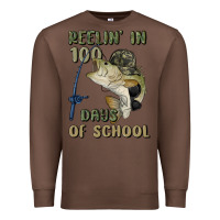 Chestnut reelin' in 100 days of school Premium Sweatshirt - MaliasSmallBusiness