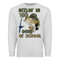 Dove Grey reelin' in 100 days of school Premium Sweatshirt - MaliasSmallBusiness