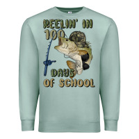 Seafoam reelin' in 100 days of school Premium Sweatshirt - MaliasSmallBusiness
