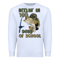 White reelin' in 100 days of school Premium Sweatshirt - MaliasSmallBusiness