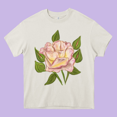 Life Of The Party Rose Heavy Core Tee Designed By Lillyallendesigns